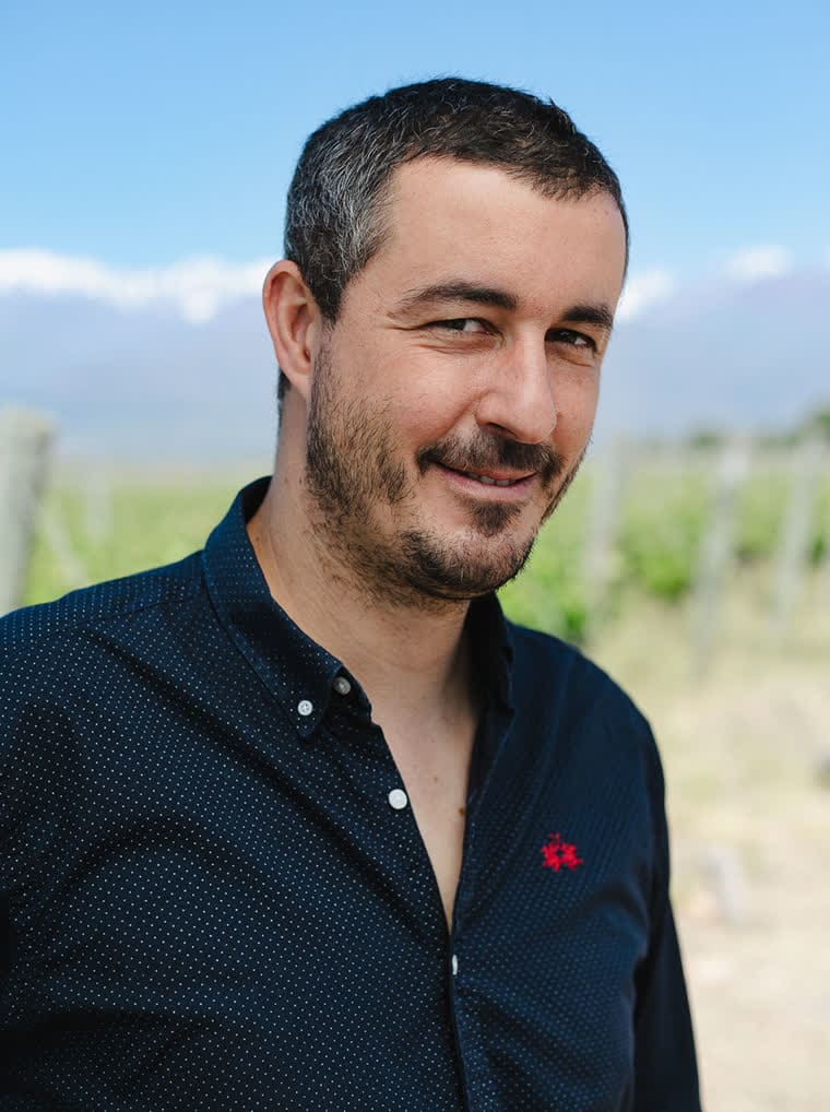 Quentin Pommier en el viñedo