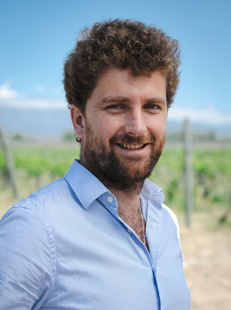 Thibault Lepoutre en el viñedo